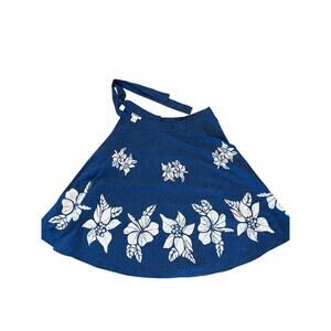 Hand printed floral Hawaiian skirt, Coco Kahi made in Hawaii OSFA vintage 90s